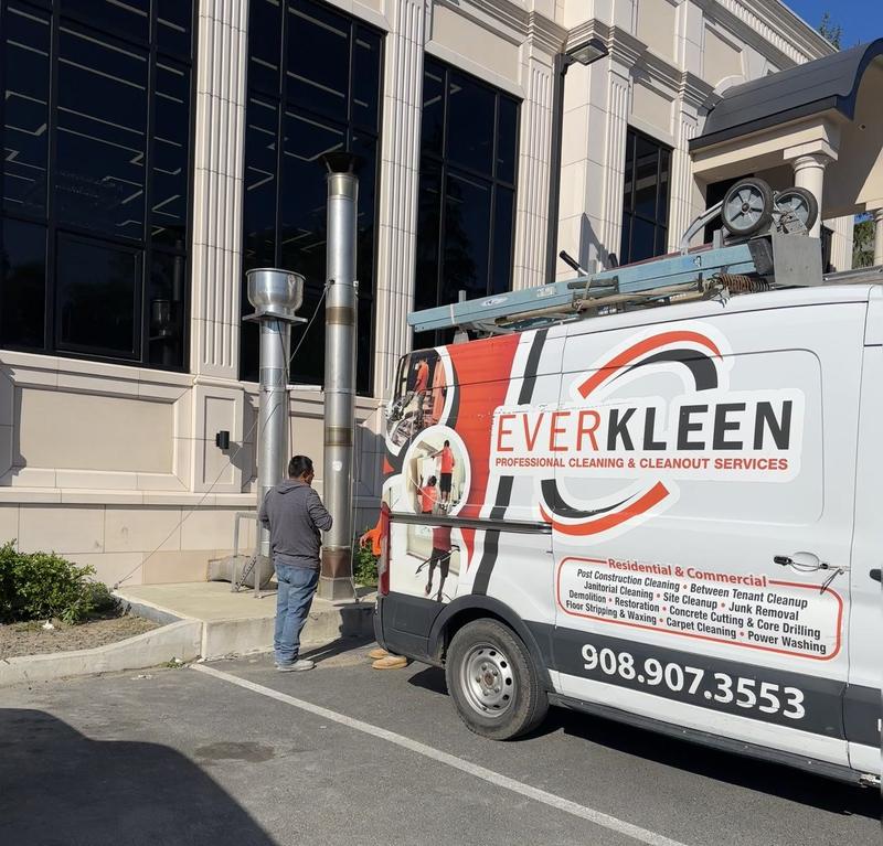 Everkleen crew and service van at a commercial building in New Jersey